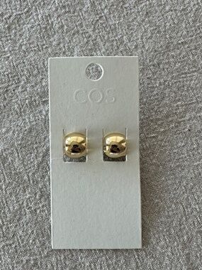 Brand new COS gold pleated hoop earrings